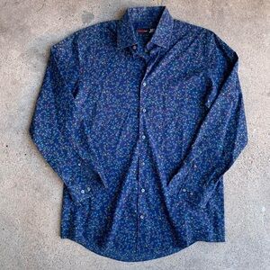Blue Floral Dress Shirt